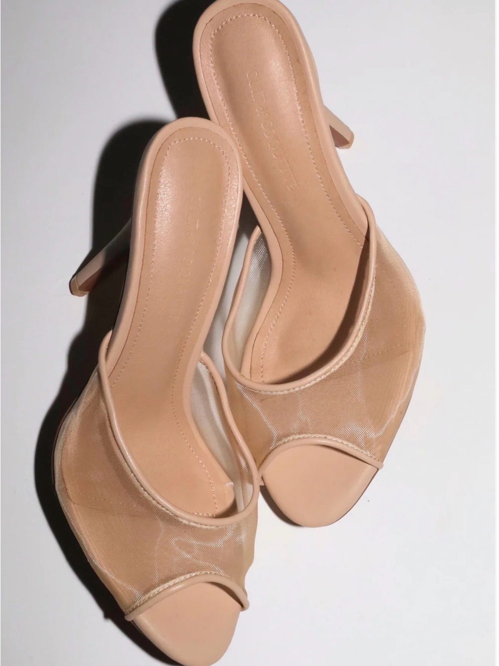 FORD NUDE MESH OPEN TOE MULES